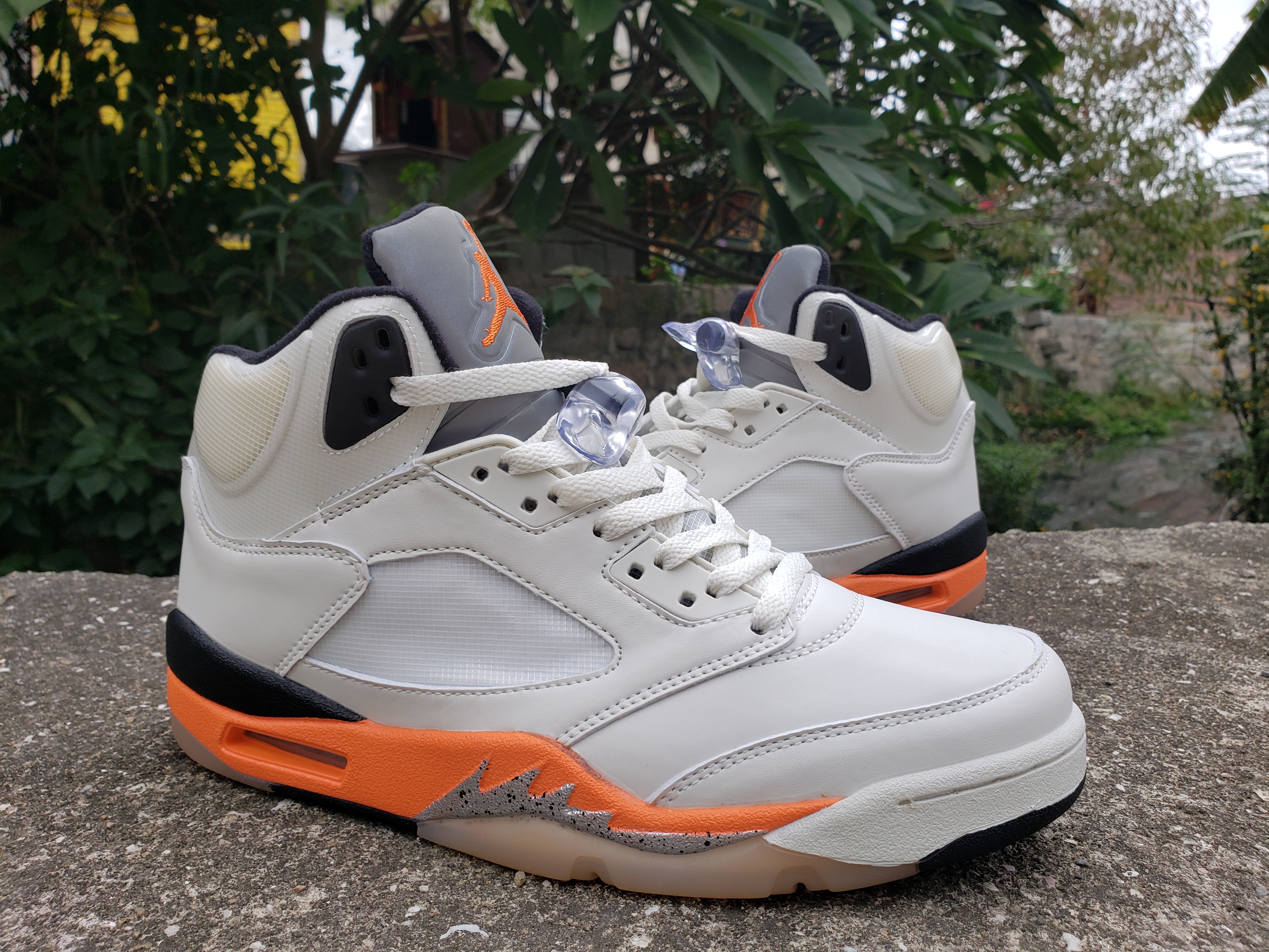 Air Jordan 5 Skateboard White Orange Black Shoes